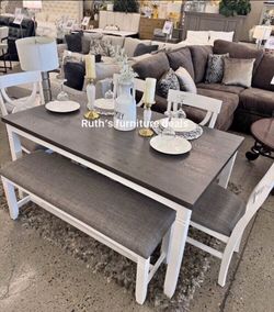 Beautiful! 6-pc dining table set with bench
