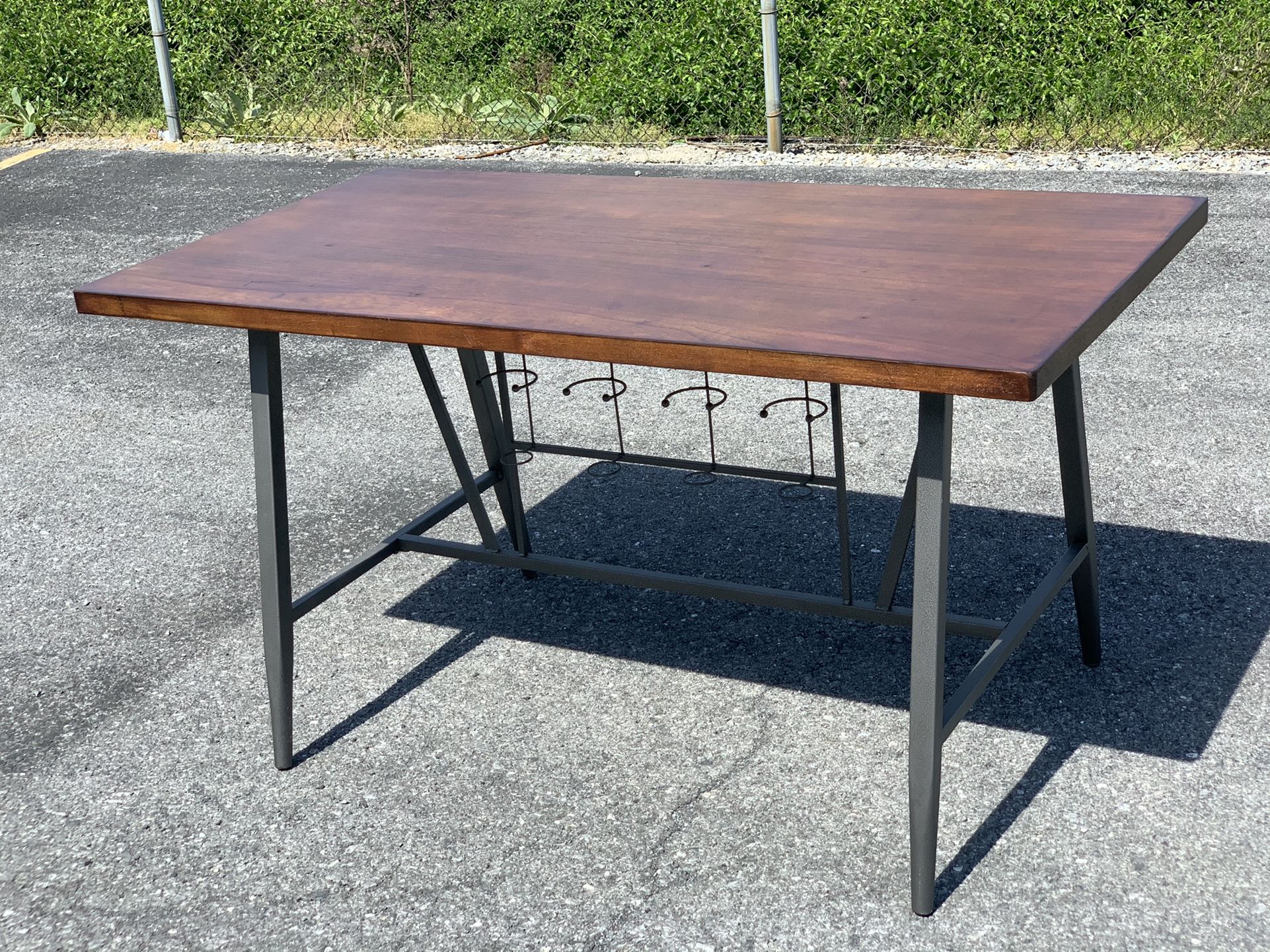 Counter Height Dining Table with Wine Rack by Crown Mark INC