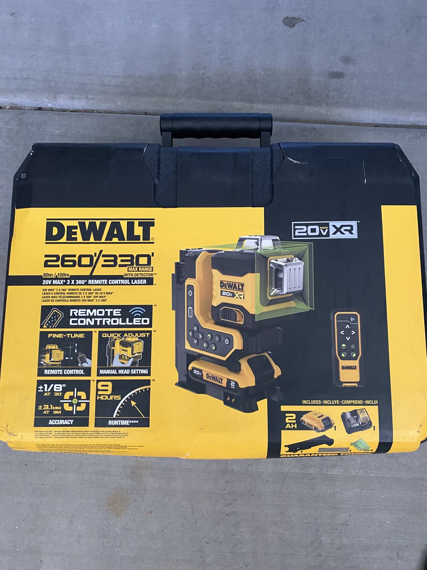 Dewalt 20V MAX 3x360 Remote Control Laser Kit – DCLE34035D1