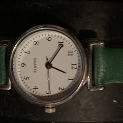 Ladies Green Leather / Brown Leather Watch