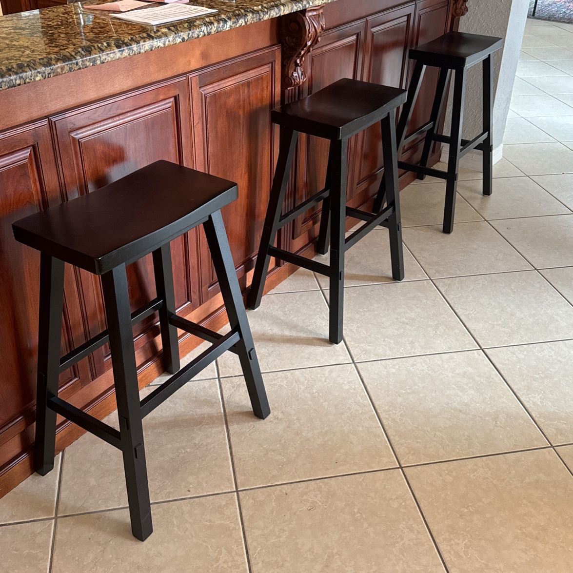 Breakfast Bar Chairs, Total Of Three
