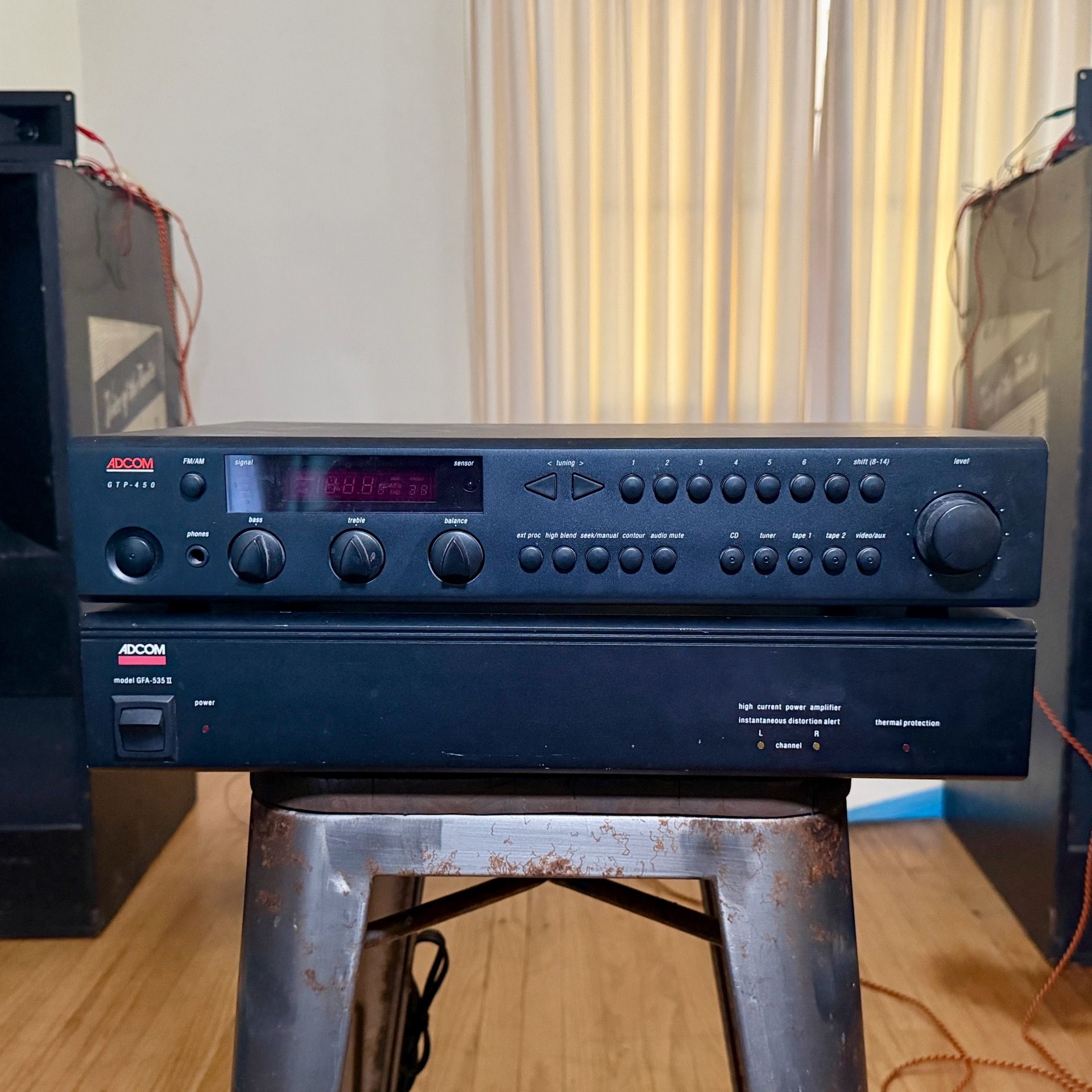 Adcom GFA-535 II and GTP-450 Preamplifier