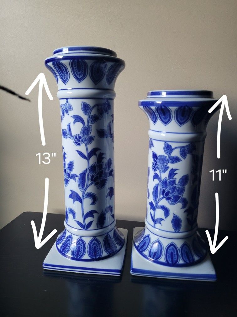 Ceramic Floral Candlesticks
