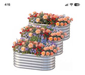 Galvanized raised garden bed