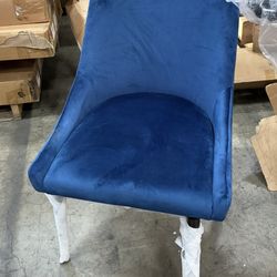 Velvet blue dining chairs set of 2
