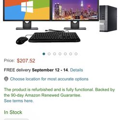 Brand New Dell Dual Monitor Computer 