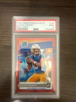 Justin Herbert Red Hyper Optic Rookie PSA 9