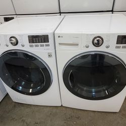 LG Front Loading Washer And Stackable Gas Dryer Set 