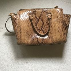 Michael Kors Authentic Snake Skin Shoulder Or Hand Carry  Purse
