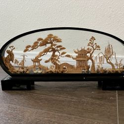 Intricate Asian Landscape Display 7/15 inches