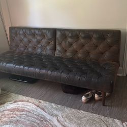 Leather Couch (Turns into Bed)