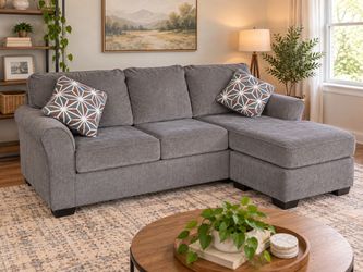 Gray Sectional Sofa with Chaise – Freshly Detailed – Delivery Available