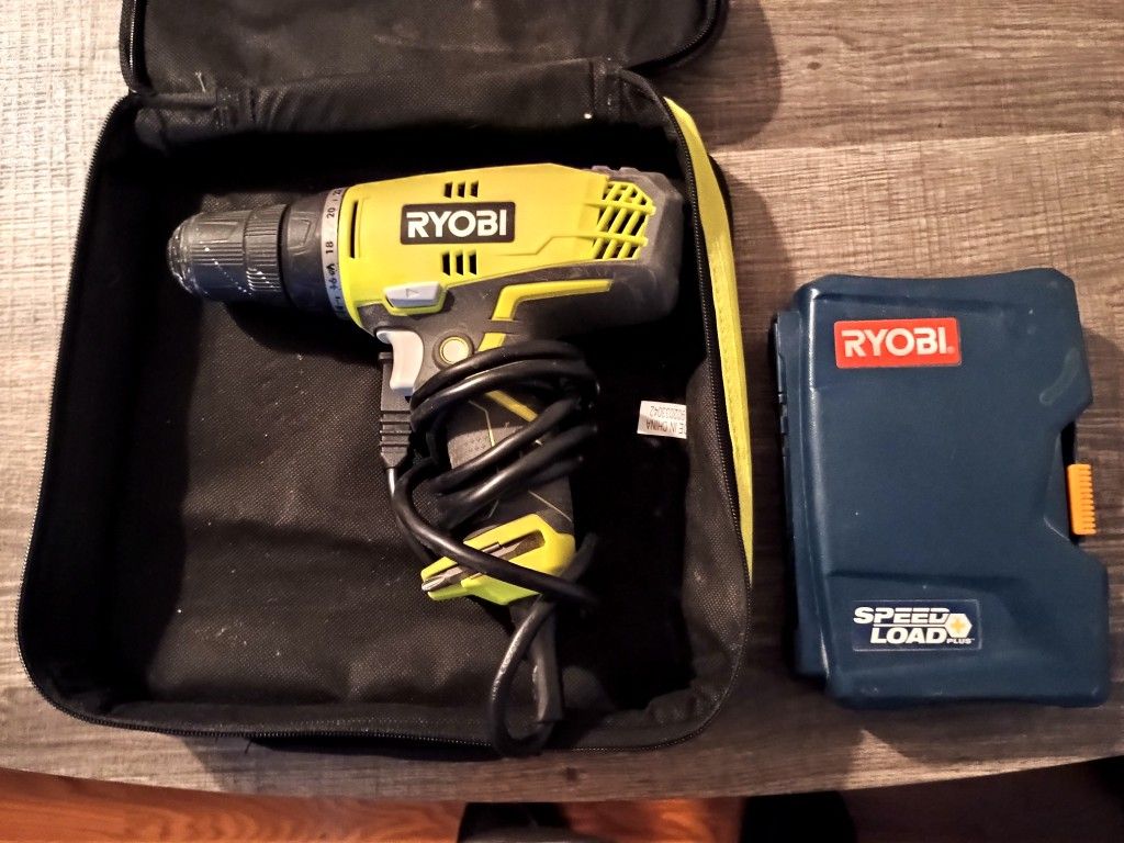 Ryobi D48C Corded Drill And Bit Set