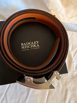 Men’s Badgley Mischka Leather Ratchet Belt, Adjustable Sizes 32-44