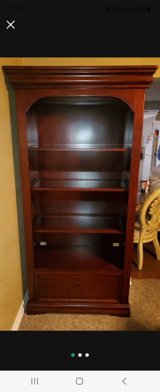 Two Bookcases With Locking Drawer