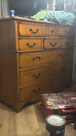 Tall Wood Dresser with Multiple Drawers