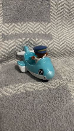 Fisher-Price Little People Small Light Blue Airplane Vehicle Toy
