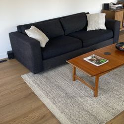 Charcoal grey West elm Couch