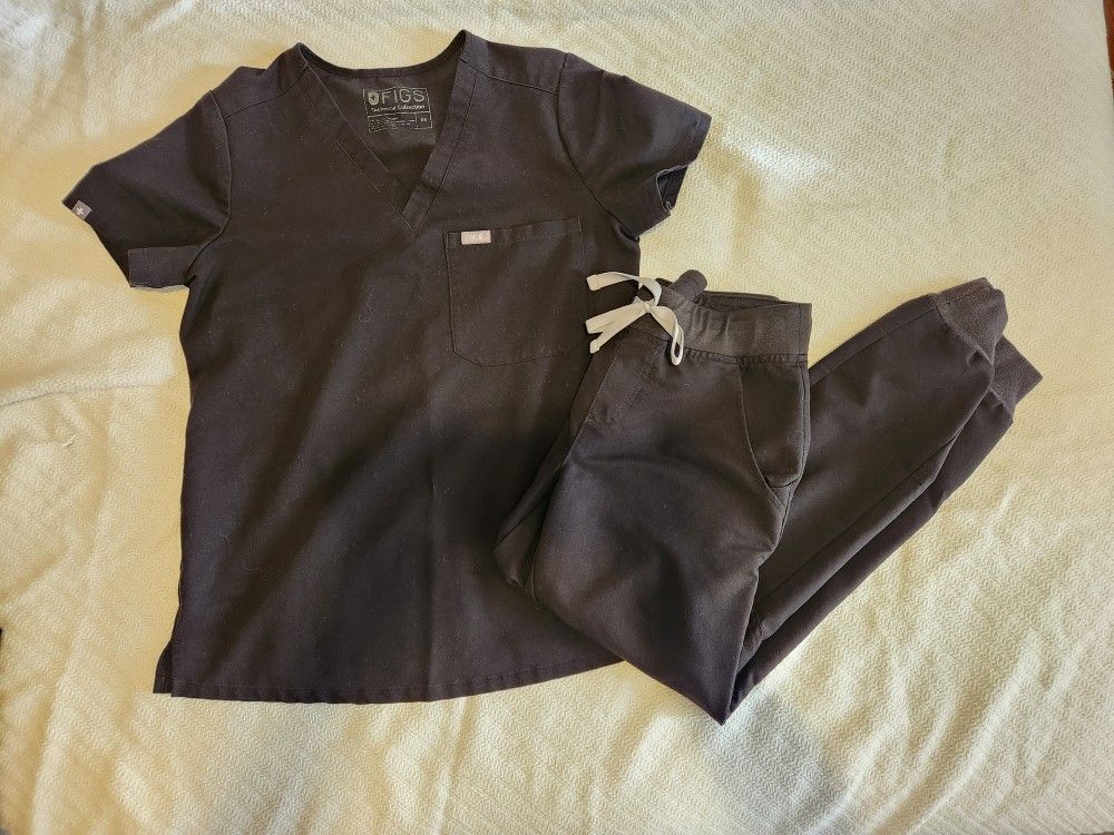 Figs Scrub Set Black XS Petite