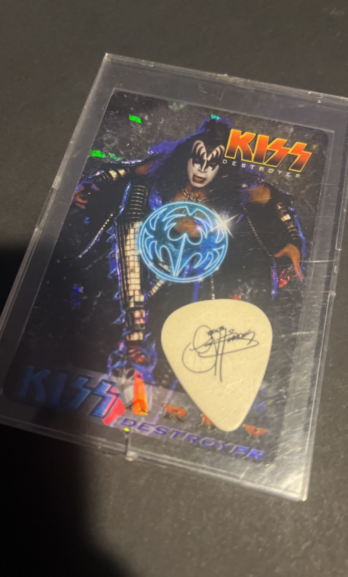 KISS Card With Bass Guitar Pic