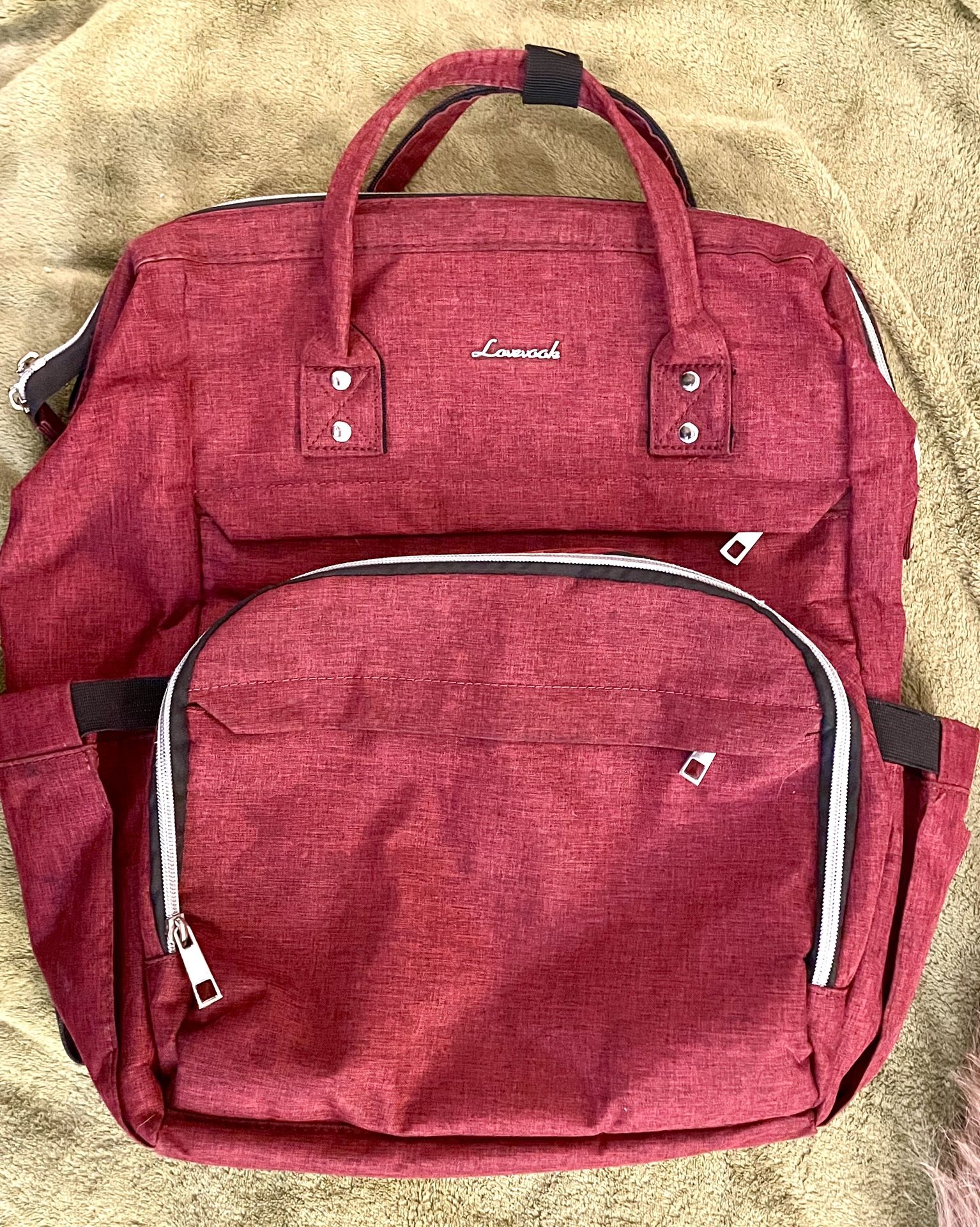Lovevook Red Backpack Style Diaper Bag
