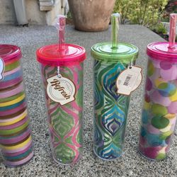 NEW: 4 16oz Refresher Tumblers With Ice Cubes