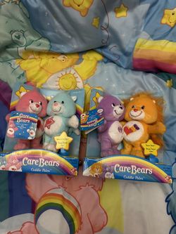 MIB Cuddle Pairs Care Bears Love A Lot and Proud Heart Cat, Share and Brave Heart Lion 