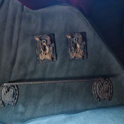 Horse Shoe Towel Rack And Two Matching