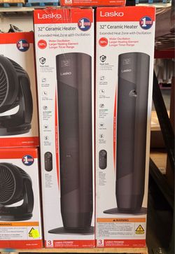 Lasko 32" Ceramic Tower Heater with Oscillation Brand New In Box