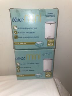 Dekor Mini Diaper Pail Liner Refills  4 Refills (Total) Holds Up To 1200 Diapers