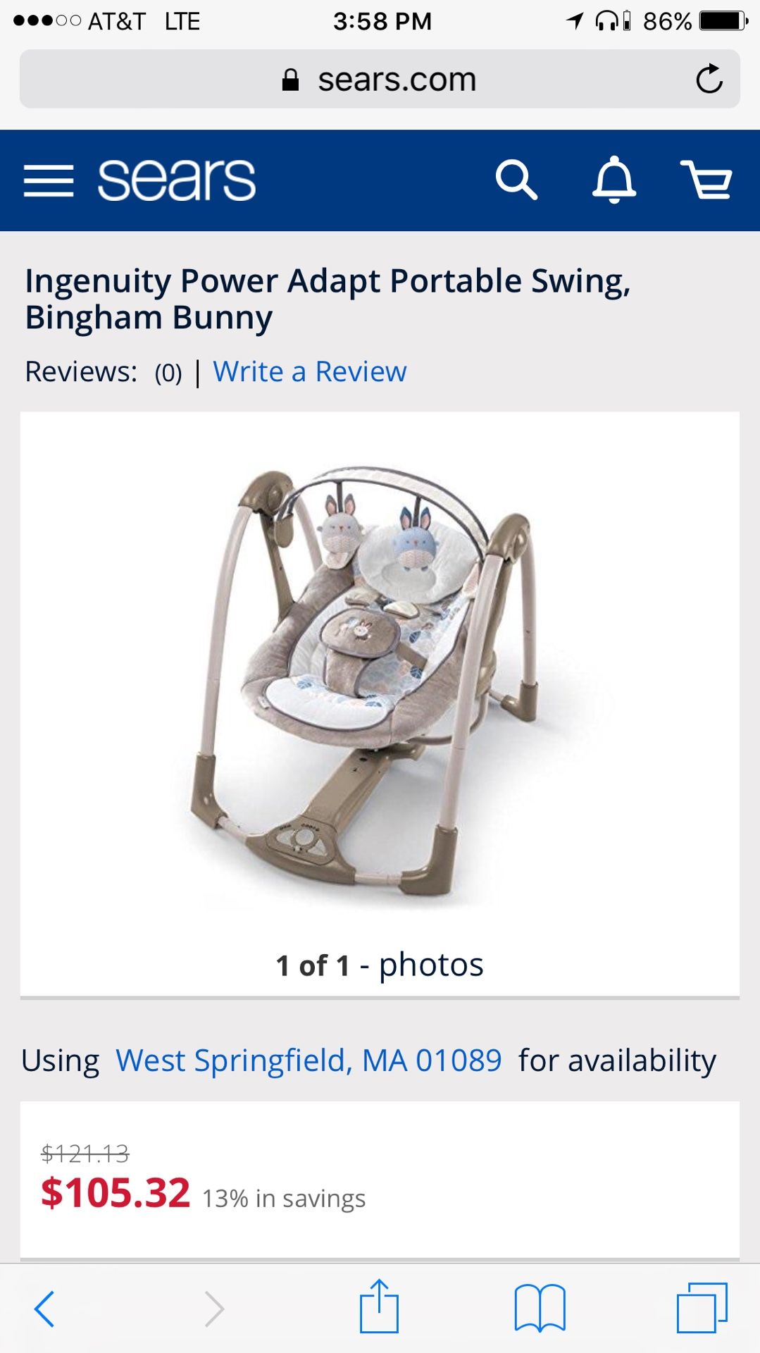 Ingenuity portable folding battery and plug in swings 2 available have twins