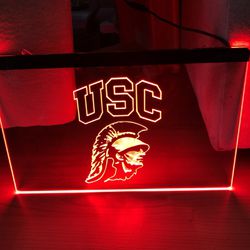 USC TROJANS  LED NEON RED LIGHT SIGN 8x12