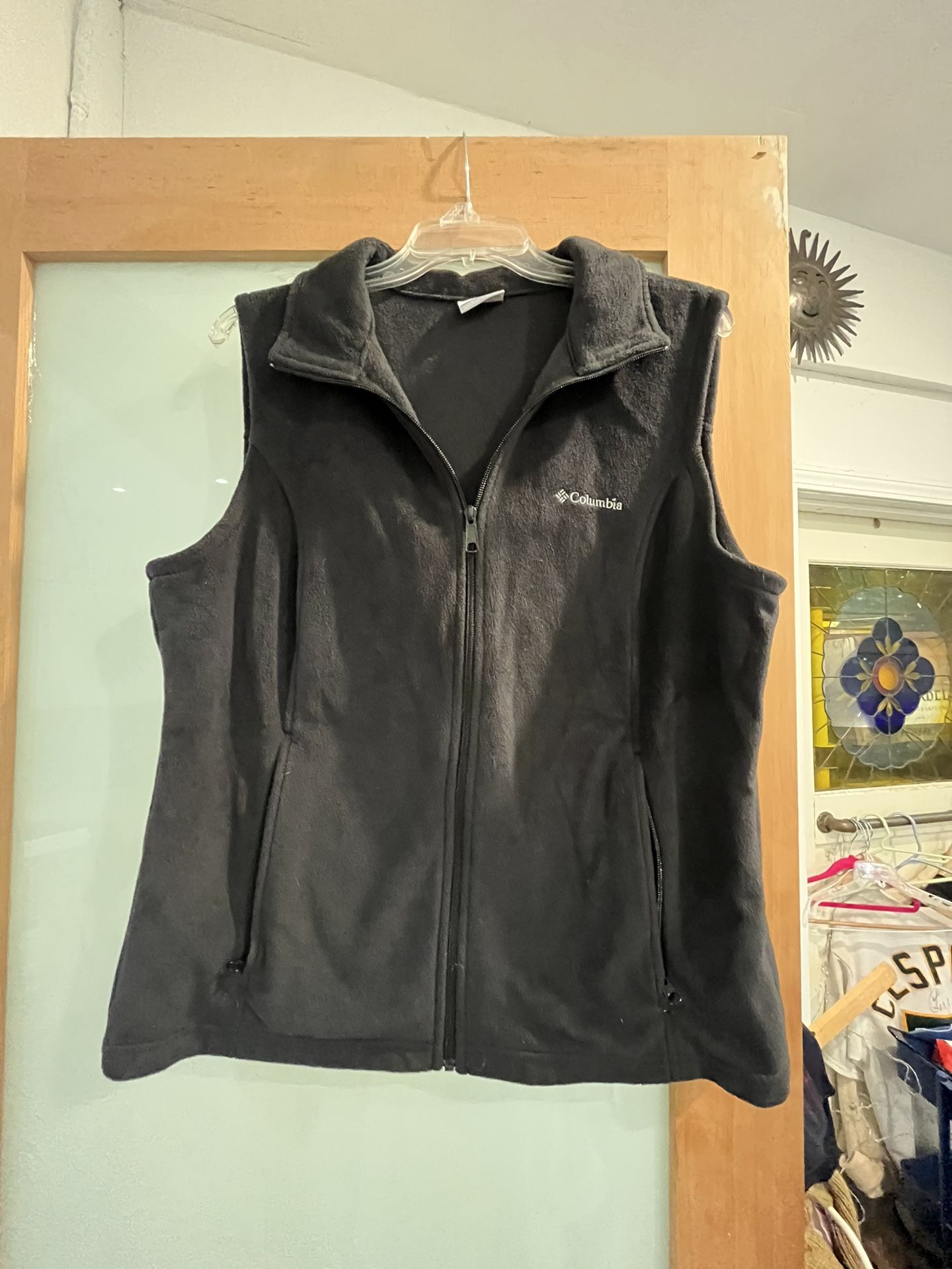 Columbia Sawyer Rapids 2 Womens Black Micro Fleece Vest Jacket Full Zip Warm SIZE XL
