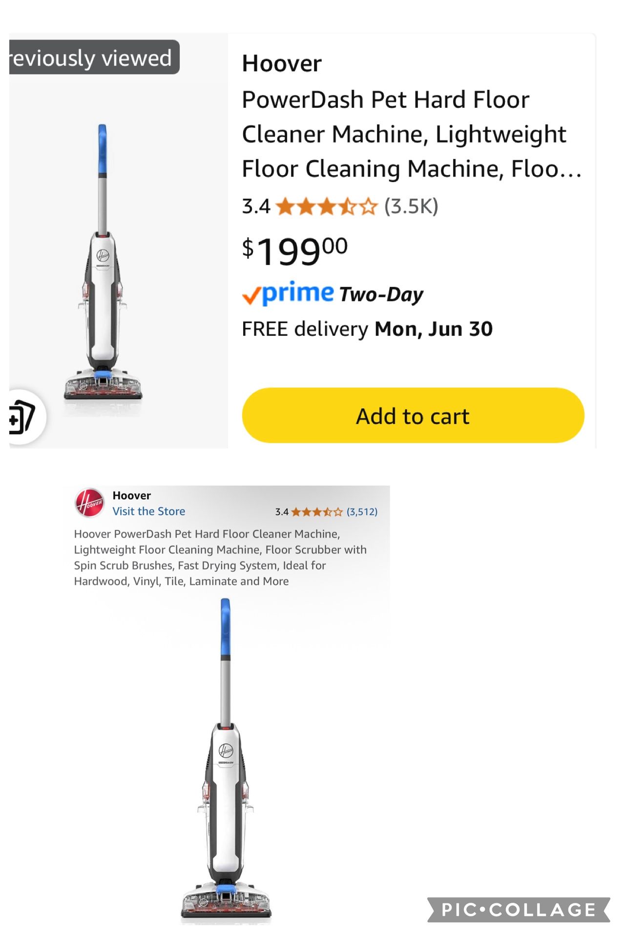 Hoover PowerDash Pet Hard Floor Cleaner Machine.