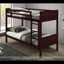 BRAND NEW TWIN TWIN WOODEN BUNK BED 