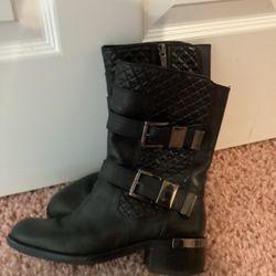 Vince Camuto Black Biker Boots 5.5