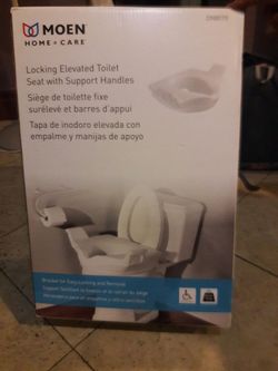 Locking elevated toilet seat with support handles