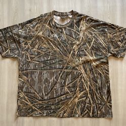 Vintage Jerzees Outdoors Mossy Oak Camo Shorts Sleeve Pocket Tee Sz 4XL
