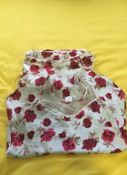 100 % polyester Robe Set Red Roses