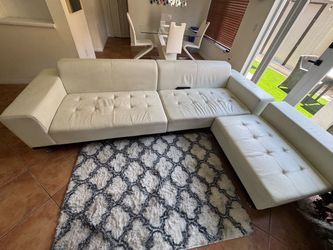 Leather white sofa