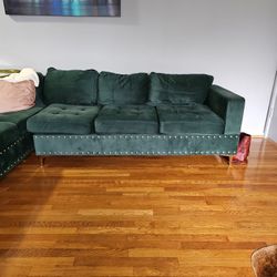 Velvet Forest Green 3 seater 