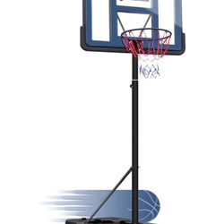 Basketball Hoop Outdoor 3.8-10ft Adjustable Height, 44inch Backboard, Swimming Pool Basketball hoop & Goal for Kids/Adults Indoor