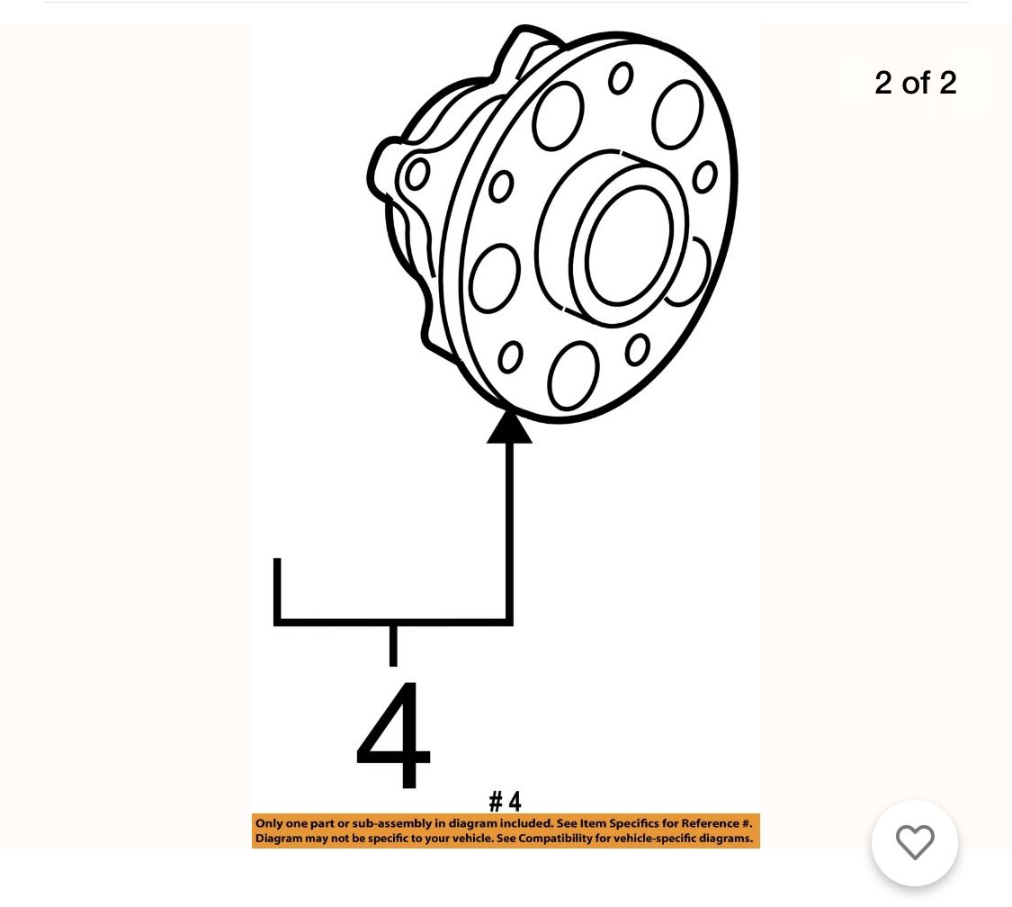 Acura MDX 2017 OEM Rear Wheel Hub Bearing Part number 42200-TG7-A01