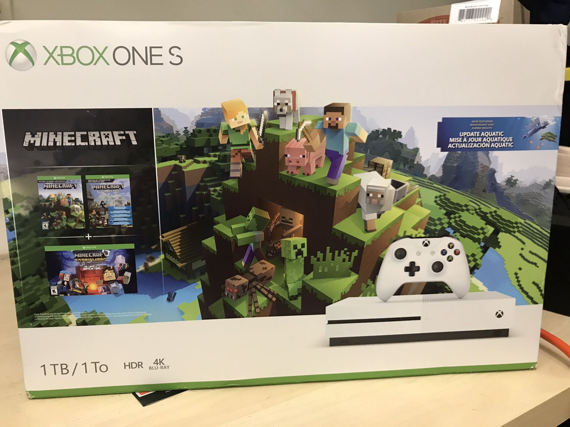 New In Box - Xbox One S 1TB w/ Minecraft Game Download