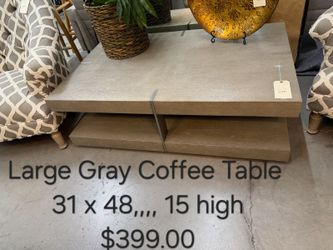 Large Gray Wood Coffee Table Another Time Around Furniture 
2811 E. Bell Road Phoenix