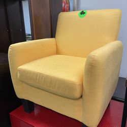 Yellow Linen Accent Armchair 