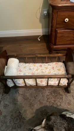 Wooden stained Doll cradle