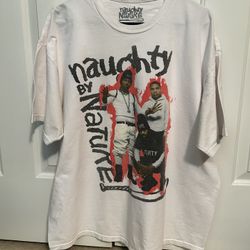 Naughty by nature, graphic T-shirt Men’s XXL White Short Sleeve Music Tee