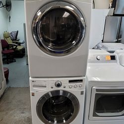 LG Front Loading Washer And Stackable Gas Dryer Set 