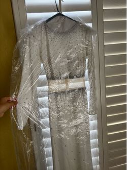 Jovani Long Sleeved White Dress